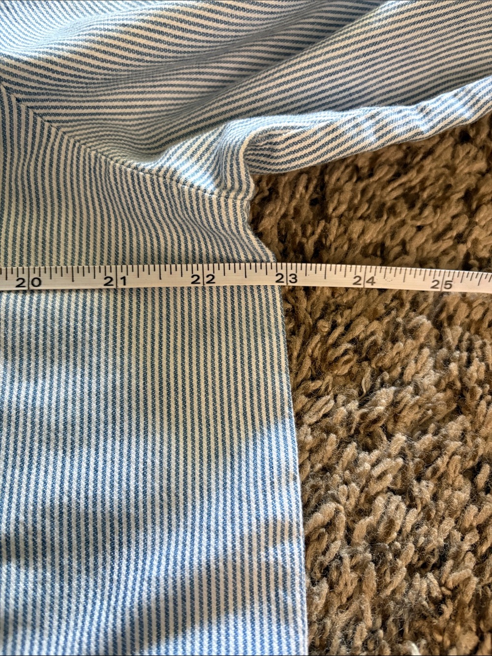 J. Jill Light Blue Denim Pinstripe Button-Down Shirt - Picture 3 of 4